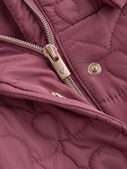 Dark Pink Shower Resistant Skirted Quilted Coat (3mths-7yrs) - Image 10 of 12