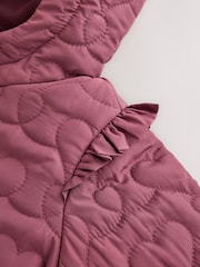 Dark Pink Shower Resistant Skirted Quilted Coat (3mths-7yrs) - Image 11 of 12