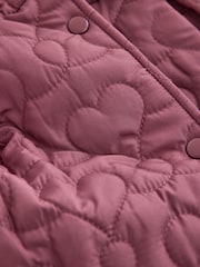 Dark Pink Shower Resistant Skirted Quilted Coat (3mths-7yrs) - Image 12 of 12