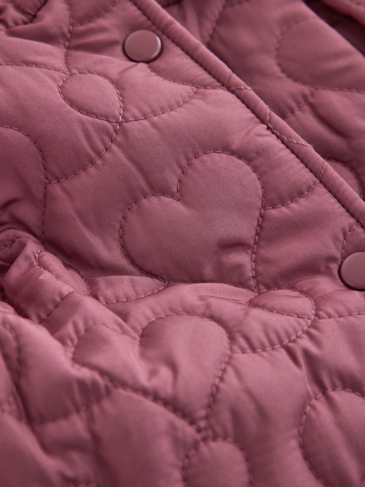Dark Pink Shower Resistant Skirted Quilted Coat (3mths-7yrs) - Image 12 of 12