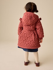 Dark Pink Shower Resistant Skirted Quilted Coat (3mths-7yrs) - Image 4 of 12