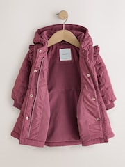 Dark Pink Shower Resistant Skirted Quilted Coat (3mths-7yrs) - Image 7 of 12