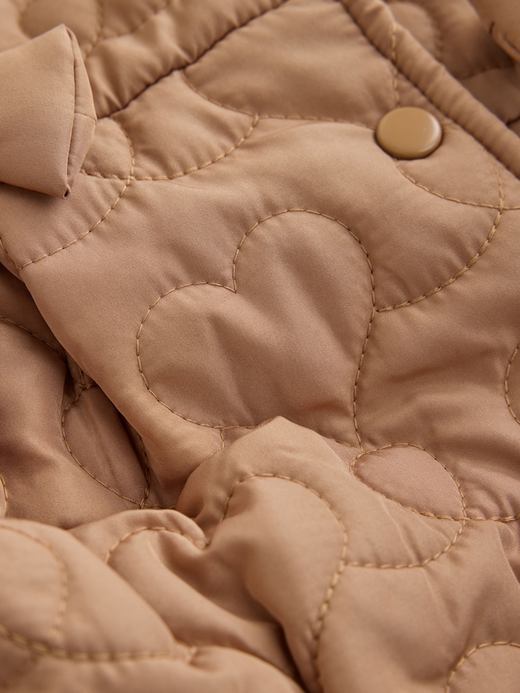 Caramel Brown Shower Resistant Skirted Quilted Coat (3mths-7yrs) - Image 11 of 11