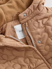 Caramel Brown Shower Resistant Skirted Quilted Coat (3mths-7yrs) - Image 8 of 11