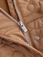 Caramel Brown Shower Resistant Skirted Quilted Coat (3mths-7yrs) - Image 9 of 11