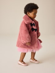 Pink Skirted Faux Fur Coat (12mths-7yrs) - Image 2 of 10
