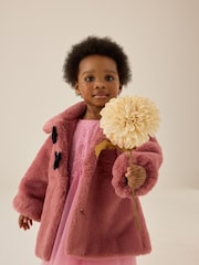 Pink Skirted Faux Fur Coat (12mths-7yrs) - Image 5 of 10