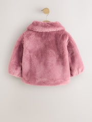 Pink Skirted Faux Fur Coat (12mths-7yrs) - Image 7 of 10