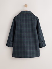 Navy Check Wool Blend Coat with Bow Details (3mths-8yrs) - Image 7 of 12