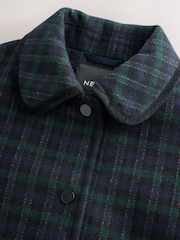 Navy Check Wool Blend Coat with Bow Details (3mths-8yrs) - Image 8 of 12