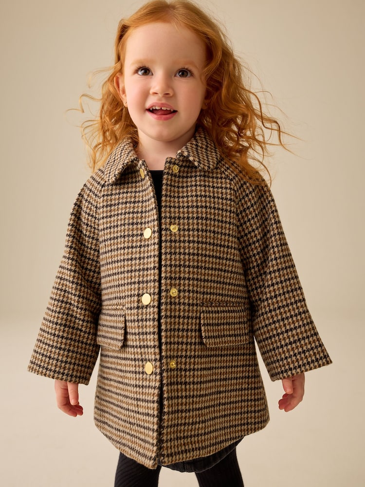 Brown Heritage Check Coat (3mths-7yrs) - Image 1 of 10 Brown Heritage Check Coat (3mths-7yrs) - Image 1 of 10