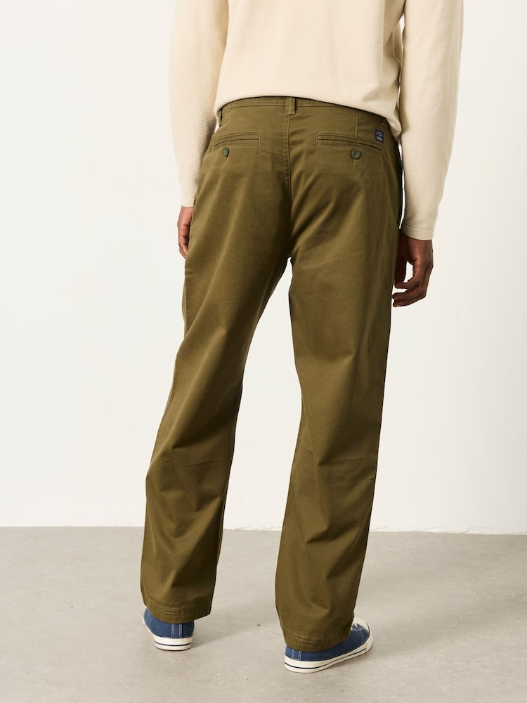 FatFace Carbis Khaki Green Relaxed Fit Chinos - Image 2 of 6 FatFace Carbis Khaki Green Relaxed Fit Chinos - Image 2 of 6