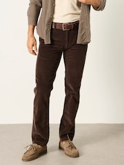 Marron chocolat - Pantalon droit en velours côtelé FatFace - Image 1 de 6