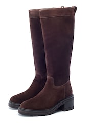Moda in Pelle Brown MbyModa Reesana Soft Square Suede Long Boots - Image 1 of 2