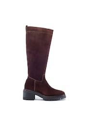 Moda in Pelle Brown MbyModa Reesana Soft Square Suede Long Boots - Image 2 of 2