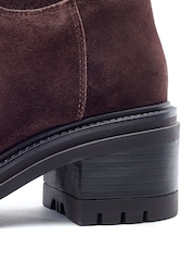 Moda in Pelle Brown MbyModa Reesana Soft Square Suede Long Boots - Image 4 of 4