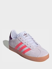 adidas Originals Purple Junior Gazelle Trainers - Image 1 of 8