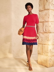 Love & Roses Gestricktes Minikleid mit kurzen Ärmeln - Bild 1 von 4