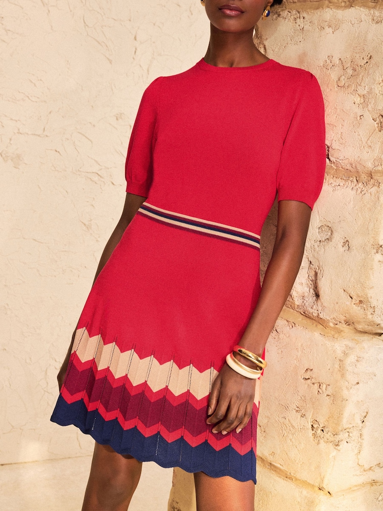 Love & Roses Gestricktes Minikleid mit kurzen Ärmeln - Bild 2 von 4