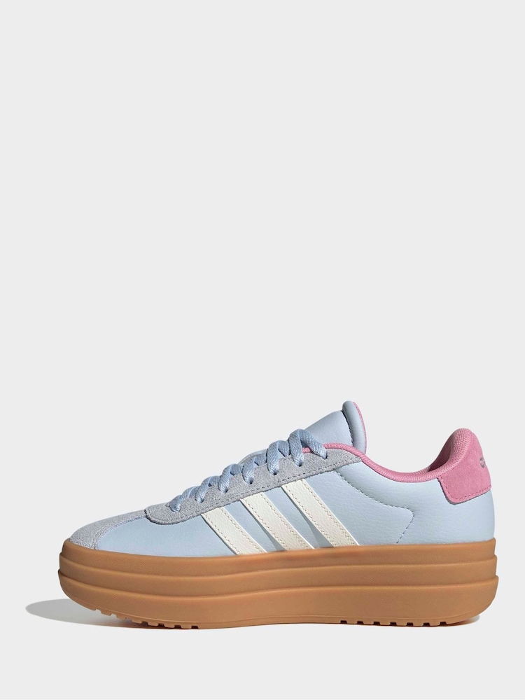 adidas Blue VL Court Bold Low-Top Skate Shoes - Image 2 of 9 adidas Blue VL Court Bold Low-Top Skate Shoes - Image 2 of 9