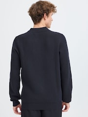 Casual Friday Blue CFABEL Milano Long Sleeve Knitted Polo Shirt - Image 2 of 8