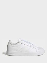 adidas White Streettalk Junior Trainers - Image 1 of 9