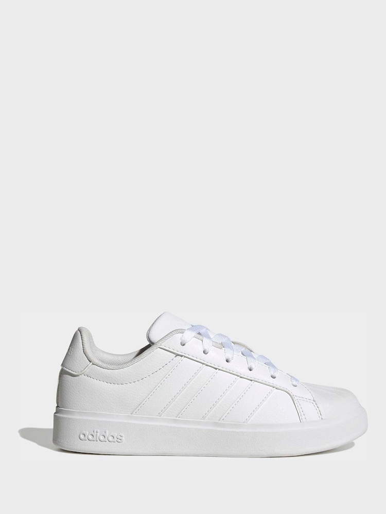 adidas White Streettalk Junior Trainers - Image 1 of 9