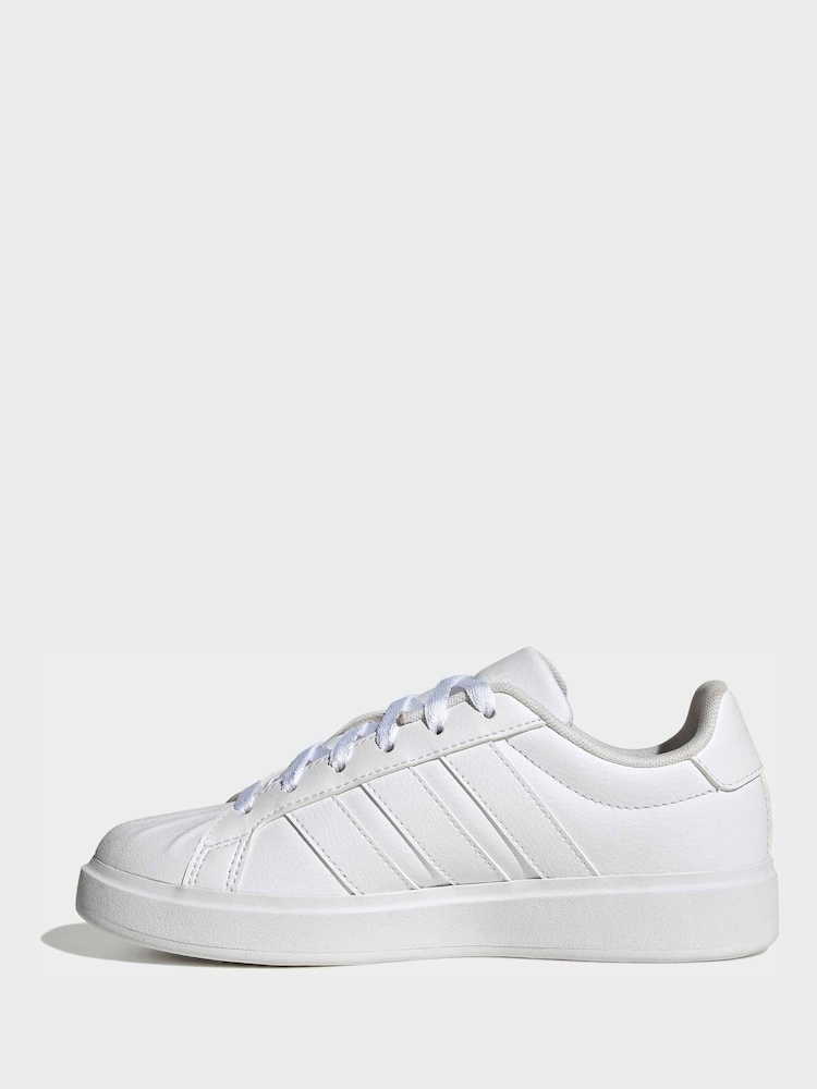 adidas White Streettalk Junior Trainers - Image 2 of 9
