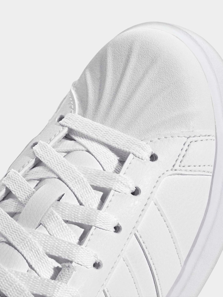 adidas White Streettalk Junior Trainers - Image 9 of 9