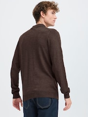 Casual Friday Brown CFWINDING 100% Merino Knitted Polo Shirt - Image 2 of 8