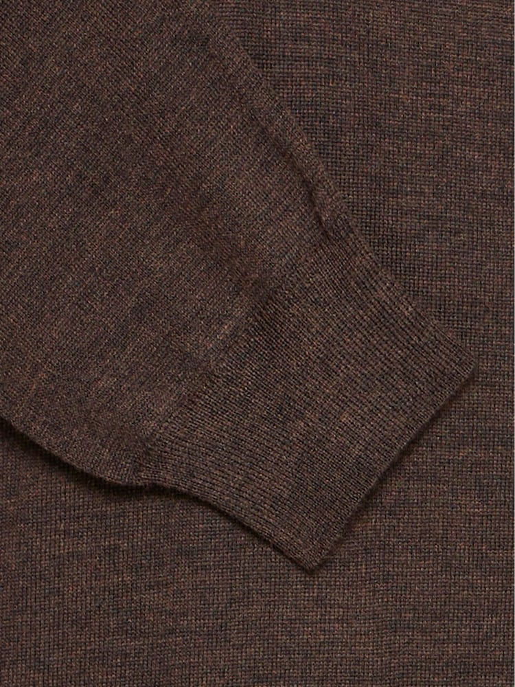 Casual Friday Brown CFWINDING 100% Merino Knitted Polo Shirt - Image 8 of 8 Casual Friday Brown CFWINDING 100% Merino Knitted Polo Shirt - Image 8 of 8
