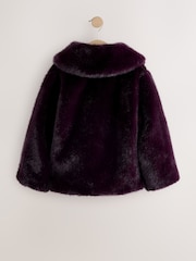 Dark Purple Faux Fur Coat (3-16yrs) - Image 6 of 9