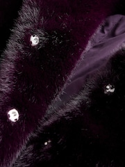 Dark Purple Faux Fur Coat (3-16yrs) - Image 9 of 9
