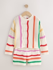 Rainbow Knitted Top & Shorts Set (3-16yrs) - Image 11 of 15