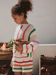 Rainbow Knitted Top & Shorts Set (3-16yrs) - Image 3 of 15