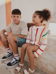 Rainbow Knitted Top & Shorts Set (3-16yrs) - Image 5 of 15