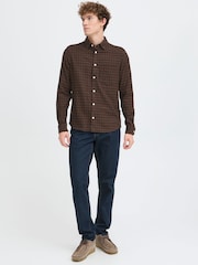 Casual Friday Brown Benedict Checked Long Sleeve Shirt - Image 3 of 8