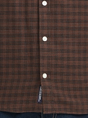 Casual Friday Brown Benedict Checked Long Sleeve Shirt - Image 5 of 8