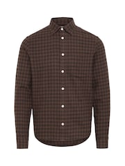 Casual Friday Brown Benedict Checked Long Sleeve Shirt - Image 6 of 8