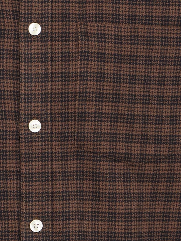 Casual Friday Brown Benedict Checked Long Sleeve Shirt - Image 8 of 8 Casual Friday Brown Benedict Checked Long Sleeve Shirt - Image 8 of 8