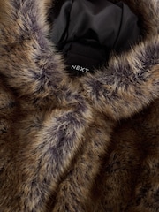 Warm-Braun - Faux Fur Coat With Hood (3-16yrs) - Bild 8 von 9