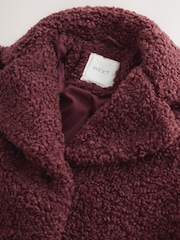 Burgundy Red Borg Longline Coat (3-16yrs) - Image 10 of 11