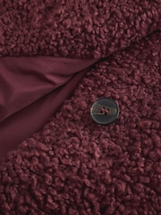 Burgundy Red Borg Longline Coat (3-16yrs) - Image 11 of 11