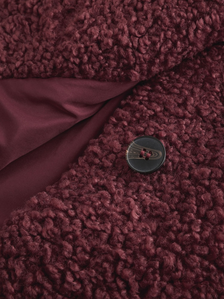 Burgundy Red Borg Longline Coat (3-16yrs) - Image 11 of 11 Burgundy Red Borg Longline Coat (3-16yrs) - Image 11 of 11