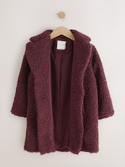 Burgundy Red Borg Longline Coat (3-16yrs) - Image 6 of 11