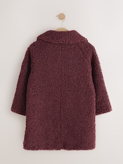 Burgundy Red Borg Longline Coat (3-16yrs) - Image 7 of 11