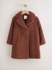 赭棕色 - Borg Longline Coat (3-16yrs) - 圖片 5，共 11