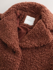 赭棕色 - Borg Longline Coat (3-16yrs) - 圖片 8，共 11