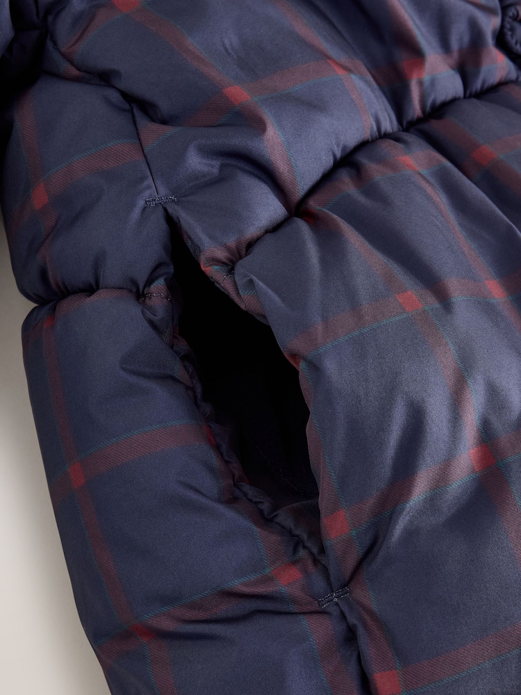 Navy Blue Check Shower Resistant Padded Coat (3-16yrs) - Image 6 of 6 Navy Blue Check Shower Resistant Padded Coat (3-16yrs) - Image 6 of 6