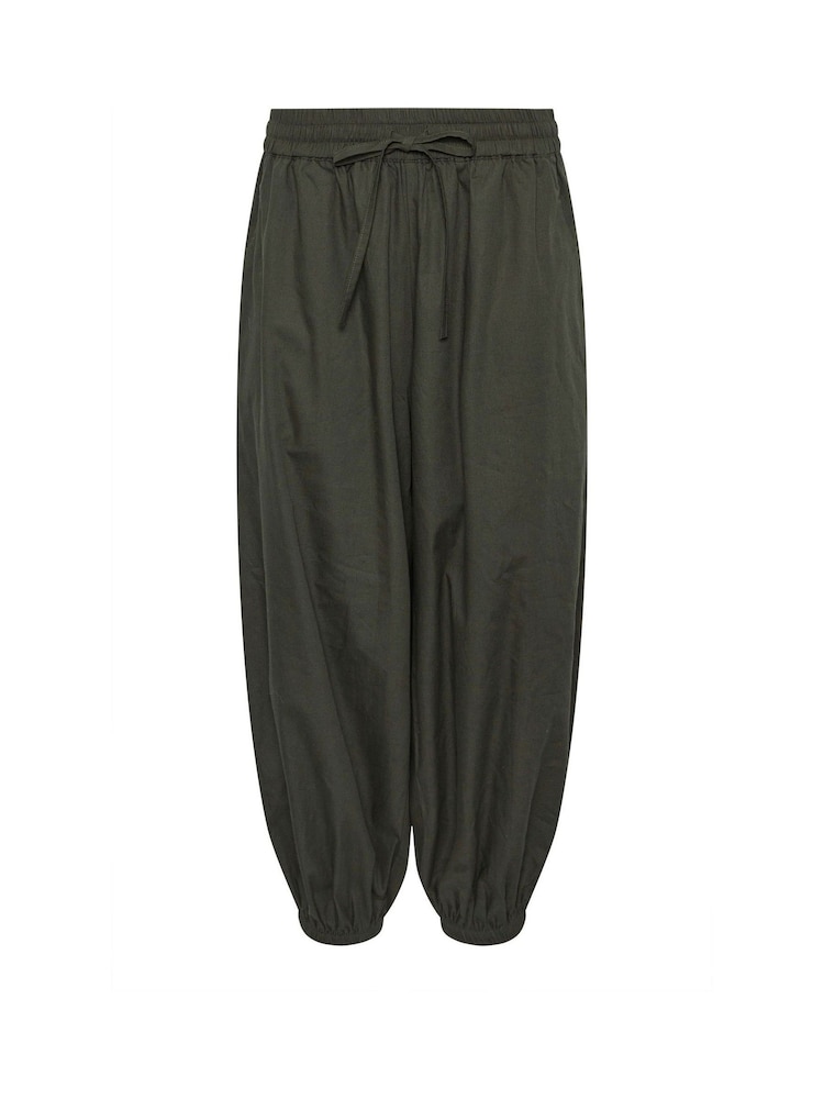 PixieGirl Petite Green Poplin Cuffed Balloon Joggers - Image 5 of 5